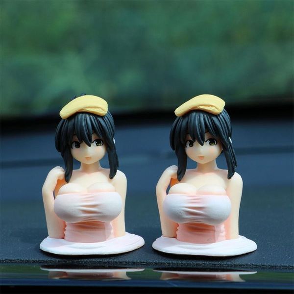 

interior decorations car dashboard widget anime chest shaking ornament for girls boys home decor gifts kanako