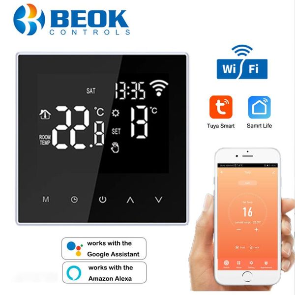 

smart home control beok wifi thermostat for water underfloor heating temperature controller power work with alexa tuya google