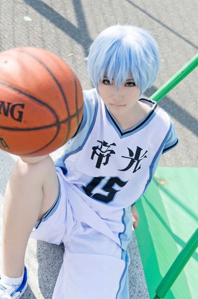 

animation cosplay sunspot basketball zhe also ice light blue upturned wig, Black