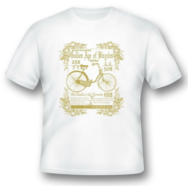 

golden age of bicycles black or white tee, White;black