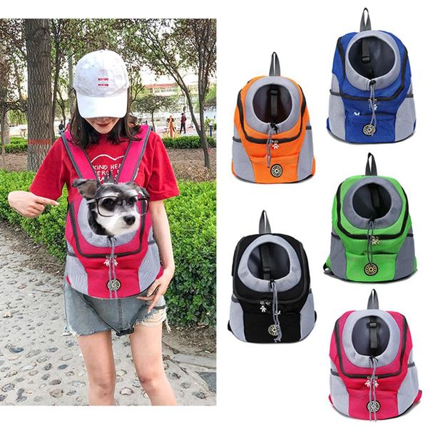 

outdoor double pet dog carrier bag shoulder portable travel backpack front mesh head car seat covers