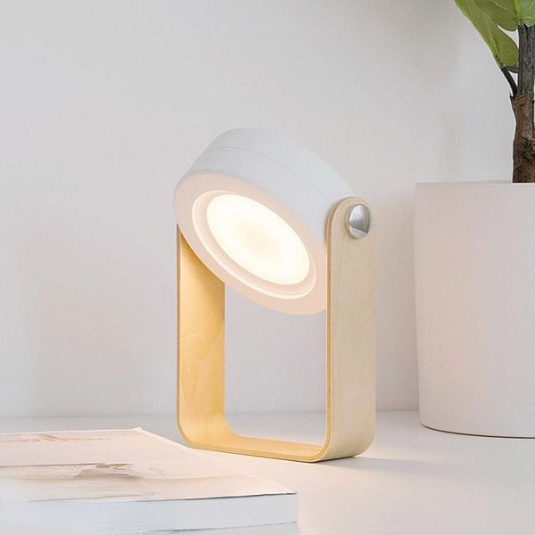 

night lights creative wood handle foldable reading lamp portable lantern folding led table usb charging