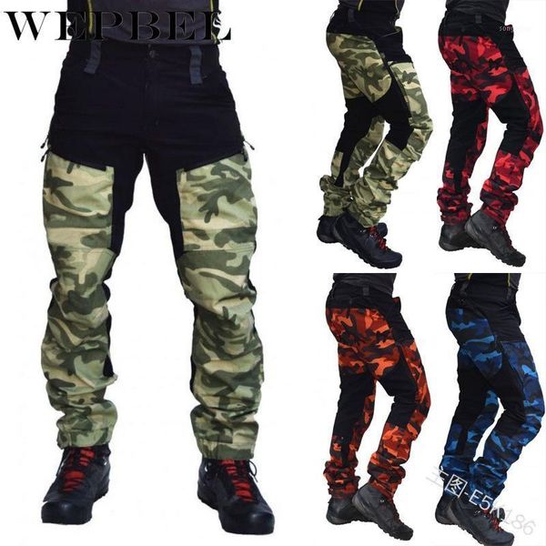 

mandylandy men sport camouflage patchwork pockets jogger cargo trouser motorcycle pant gym fitness workout jogging men's pants, Black