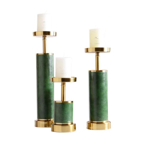 

candle holders metal luxury holder green gold creativity table modern porta velas home decorations bw50zt