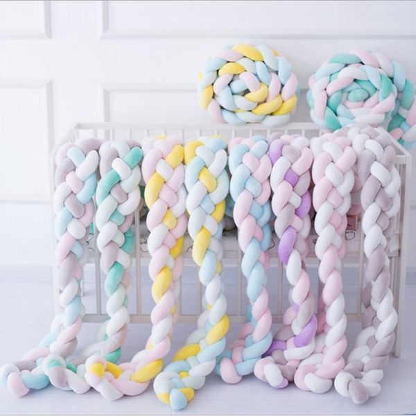 

bedding sets 2m ins nordic crib fence woven handmade twist three-strand bed surround baby pillow child anti-collision anti-drop bumper