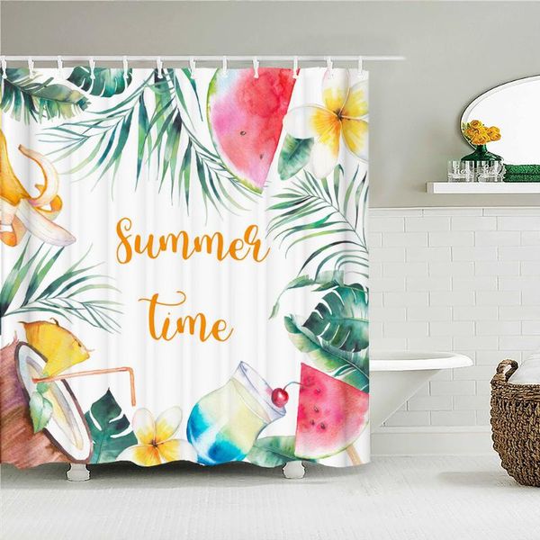 

shower curtains tropical fresh fruit curtain bathroom waterproof polyester pineapple 3d printing for