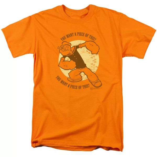 

popeye you want a piece of this "orange" color t-shirt sizes s-3x new, White;black