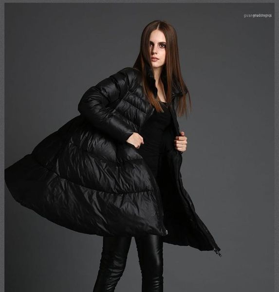 

winter women's down jacket large size thick warm white duck black sale1