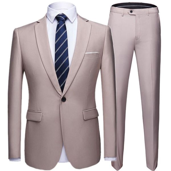 

men's suits & blazers groom wedding dress blazer pants 2 piece set / male business high-end classic suit trousers casual banquet 20 col, White;black