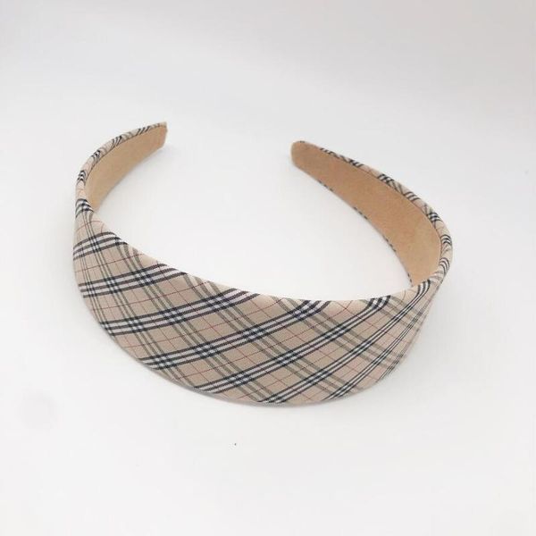 

hair clips & barrettes 2021 accessories fashion striped plaid hairband simple fresh headband wide side classic grid frabic soft turban, Golden;silver