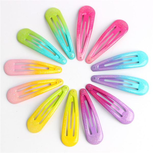 

20pcs/lot hair accessories powder dripping clip candy barrette korean fashion solid hairclip headdress hairpins for girls, Slivery;white