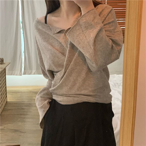 

sweaters all match sweet elegant loose cross knitted chic reversible cardigans regular brief students casual sweaters, White;black