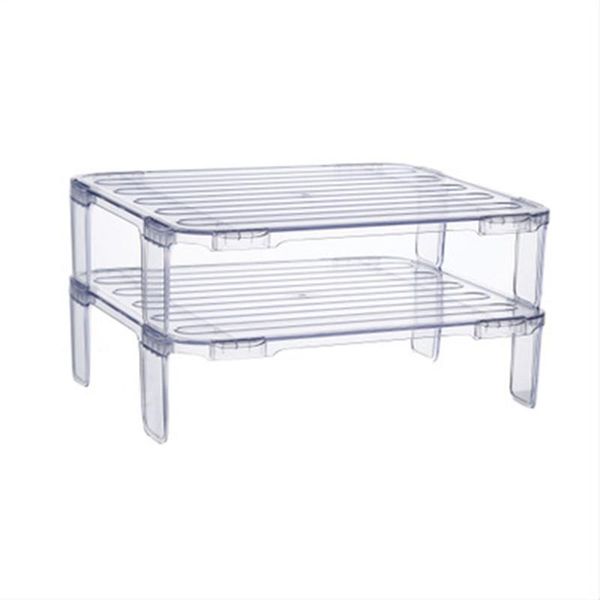 

2pcs multi-layer kitchen storage rack, refrigerator inner shelf transparent rack & organization