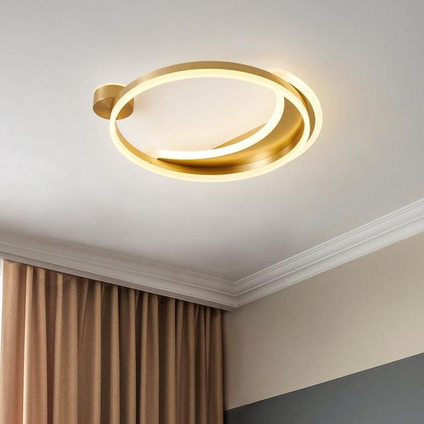 

nordic ceiling lamp modern minimalist creative personality light luxury household copper bedroom living room study lights