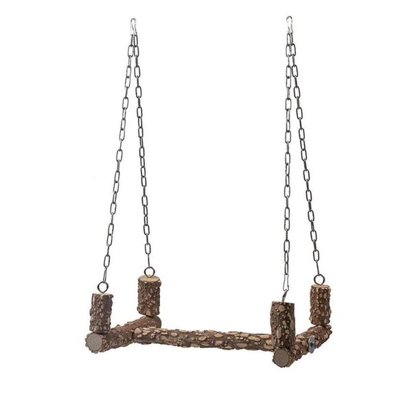 

other bird supplies 1pc parrot stand rack wood cage prop (light brown)