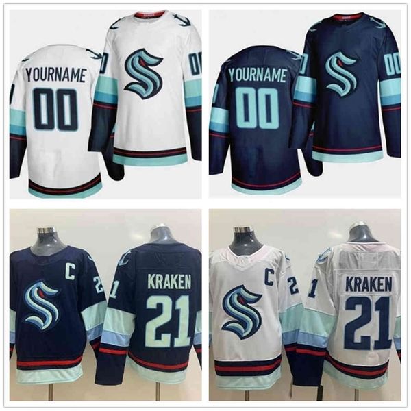 

GoodCustom Seattle Kraken 2021 Season Hockey Jerseys Team 32th Any Name Number Home Road Jersey Men Women Youth S-3XL, Dark blue