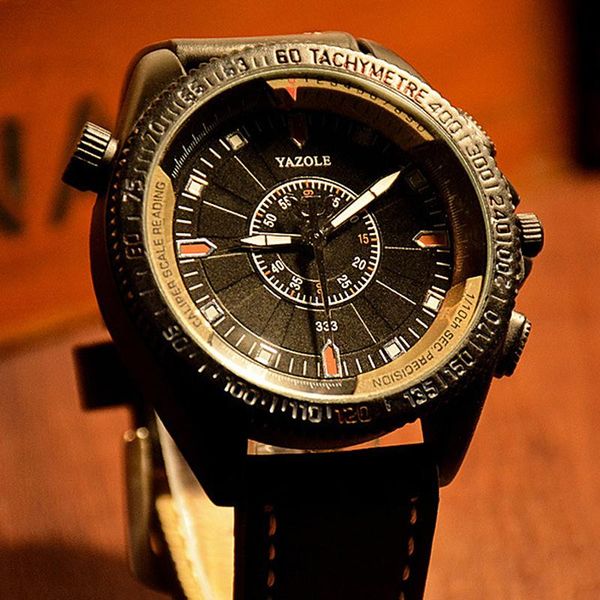 

wristwatches yazole mens watches military sport watch men luminous men's clock saati masculino relogio hombre, Slivery;brown