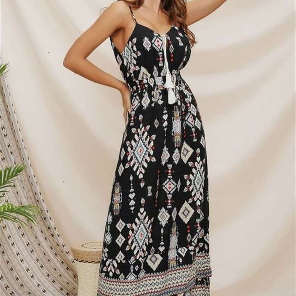 

printed women's casual dresses high waist holiday dress, Black;gray