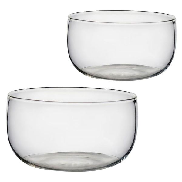 

bowls 2pcs glass bowl fruit salad dessert container tableware transparent
