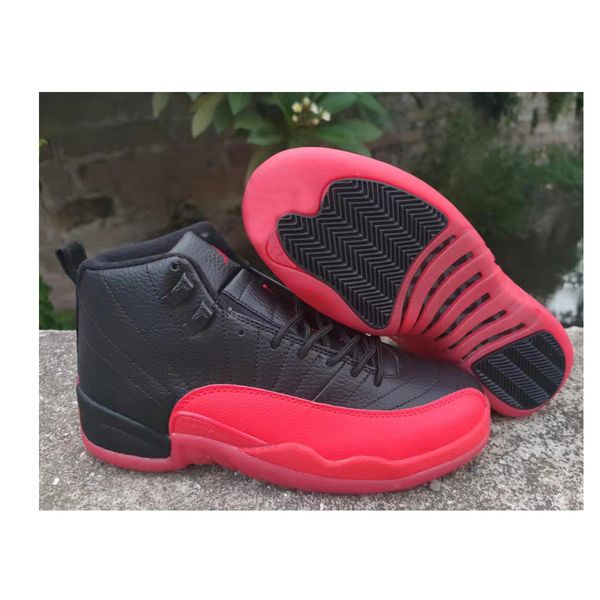 

12 taxi men basketball shoes university 12s white black-taxi-varsity red outdoor running sports sneakers trainers 130690-125 with box us 7-1