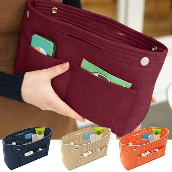 

2021 women insert handbag organiser purse felt liner organizer bag travel casual home storage bags