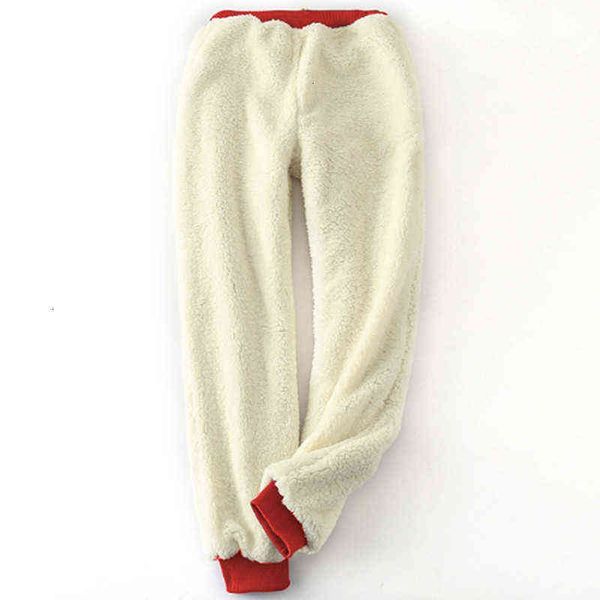 

2021 winter christmas elk print veet lace up women's pants, White;black