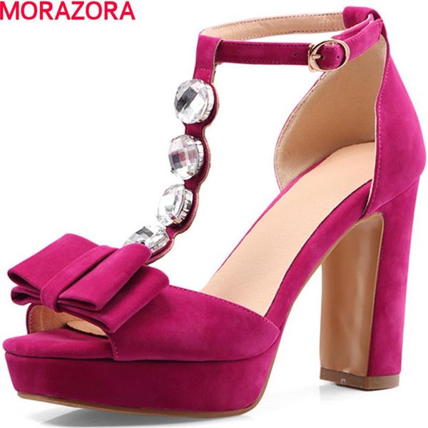 

large size 34-46 summer sweet rhinestone women sandals thick high heels open toe solid ankle strap party shoes woman, Black
