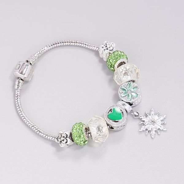 

charm bracelets vintage diy creative crystal beads bracelet for women christmas fashion jewelry, Golden;silver