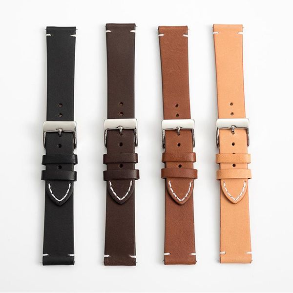 

watch bands universal genuine leather straps soft and comfortable wrist belt accessories men women wristband factory wholesale, Black;brown