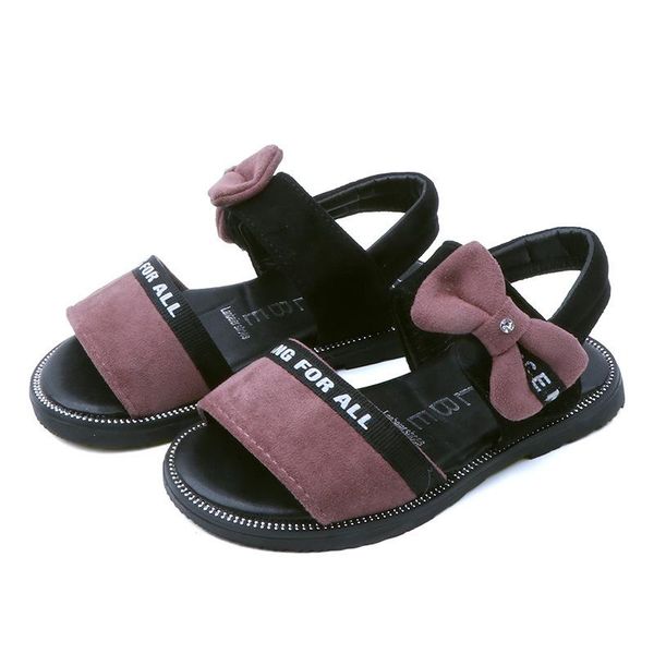 

summer children girls sandals shoes kids baby princess for party little open toe beach with bow soft, Black;red