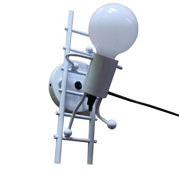 

konesky modern doll wall sconce climbing stair little man lamp-shade for children's room bed living lamp