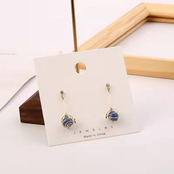 

hoop & huggie blue planet track star stud, winding earring clip female, Golden;silver
