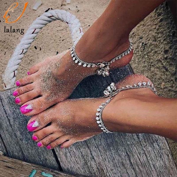 

anklets bells round boho anklet foot chain summer charm tassel sandals barefoot beach bridal jewelry gift women, Red;blue