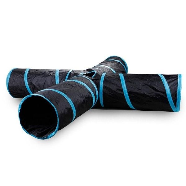 

collapsible cat tunnel pet play tube with ball for kitten cats dogs bunnies fun 5 holes toys