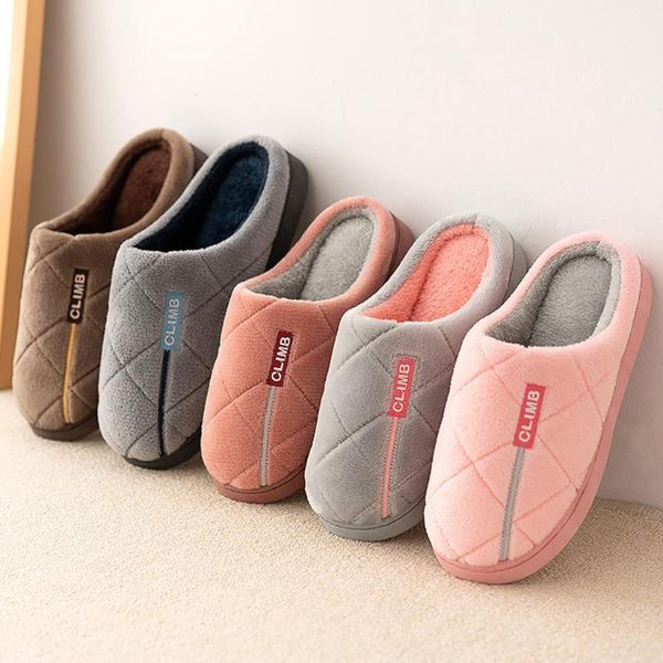

slippers men shoes warm home indoor cotton soft non slip floor couple slides for bedroom slipper zapatos de, Black