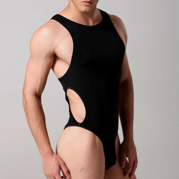 

new brand men singlet lingerie underwear man body bodysuit wrestling gym, Black;brown