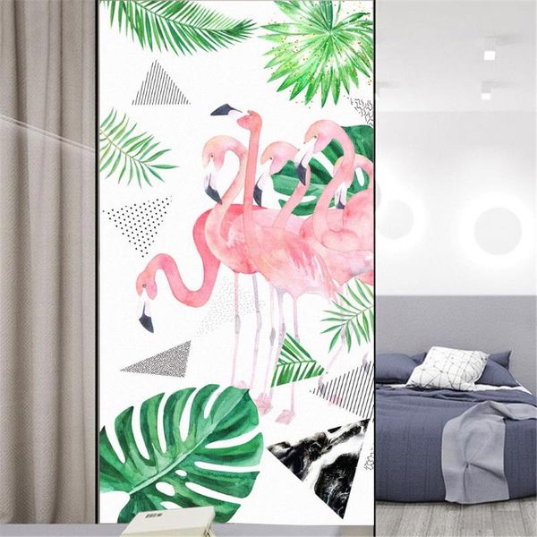 

window stickers privacy windows film decorative plant style stained glass no glue static cling frosted 02