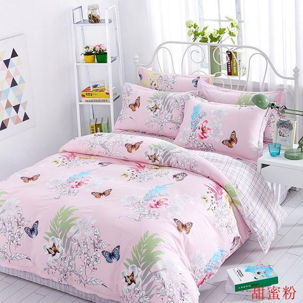 

bedding sets 100% cotton bed four-piece set, twill linen, quilt cover, pillowcase single double bed, home textiles