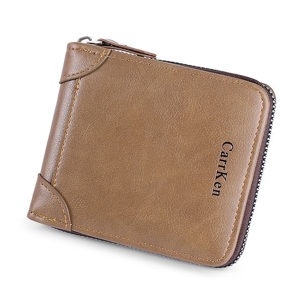 

mens short wallet pu leather frosted card holder casual multi-card zipper bag cards & id holders small coin purse card pouch, Red;black