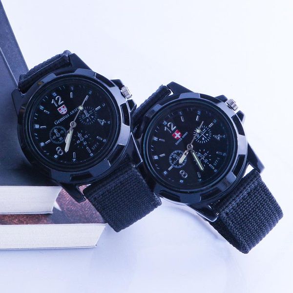 

wristwatches fashion men's watch luxury military sports woven strap chronograph waterproof luminous outdoor quartz, Slivery;brown