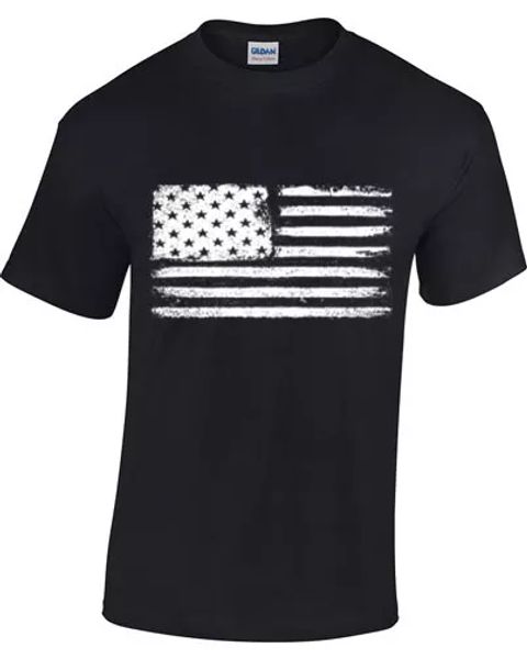 

grunge bandera eua camiseta hombre mujer americano retro angustiado, White;black