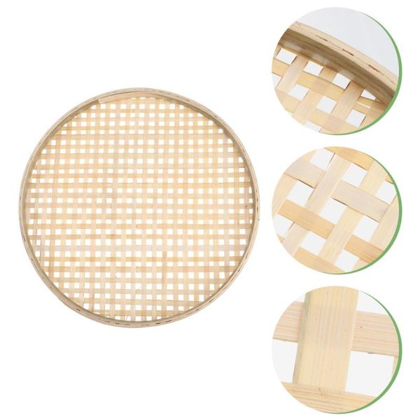 

kitchen storage & organization bamboo weaving basket sieve natural