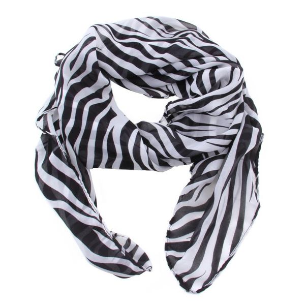 

ladies long zebra printed chiffon scarf for women silk scarves shawl winter cachecol feminino yoga hair bands