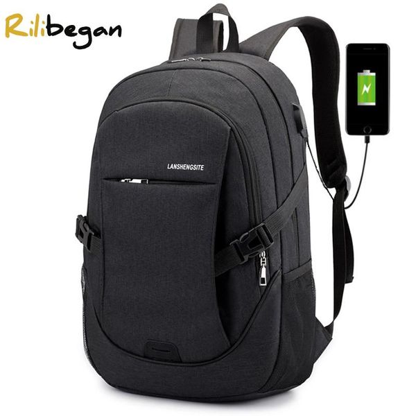

backpack quality large capacity usb charging men 16 inch lapfor computer male bag business travel