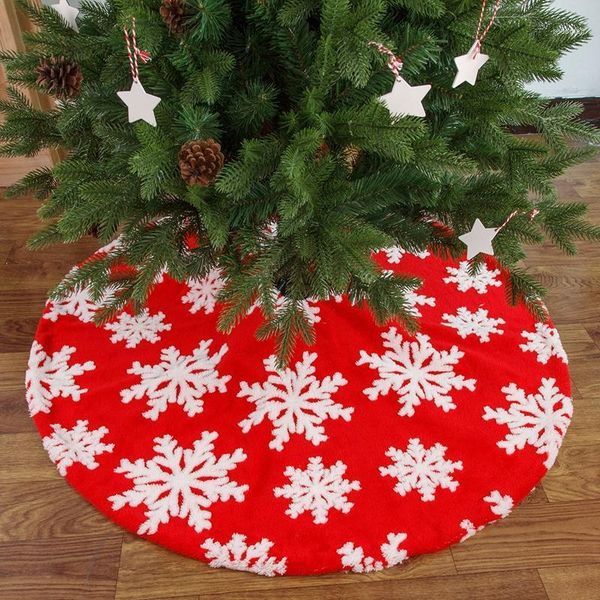 

christmas decorations cartoon snowflake tree skirt decor red fur for xmas blanda nieves fiesta decoracion