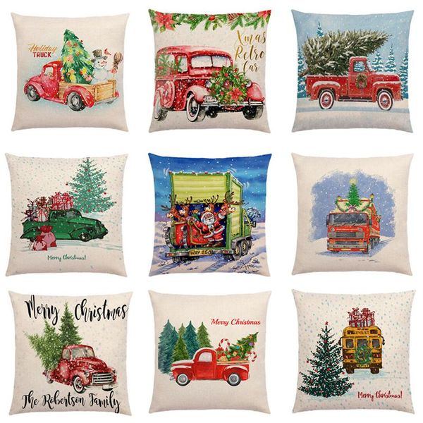 

pillow case christmas decor cushion cover elk santa home sofa bed living room