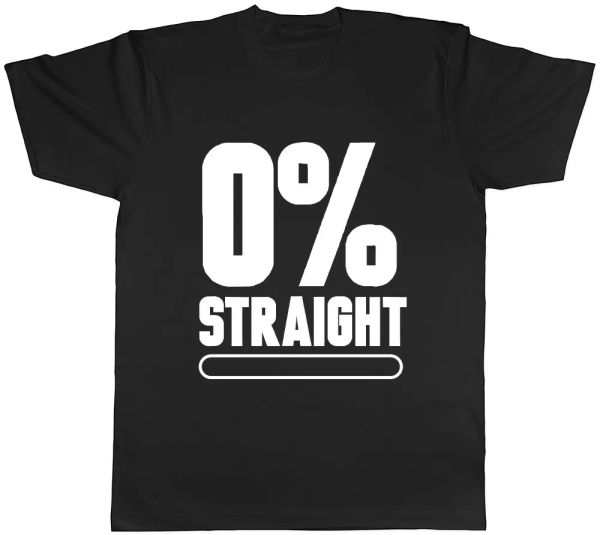 

0% straight gay mens womens ladies t-shirt, White;black