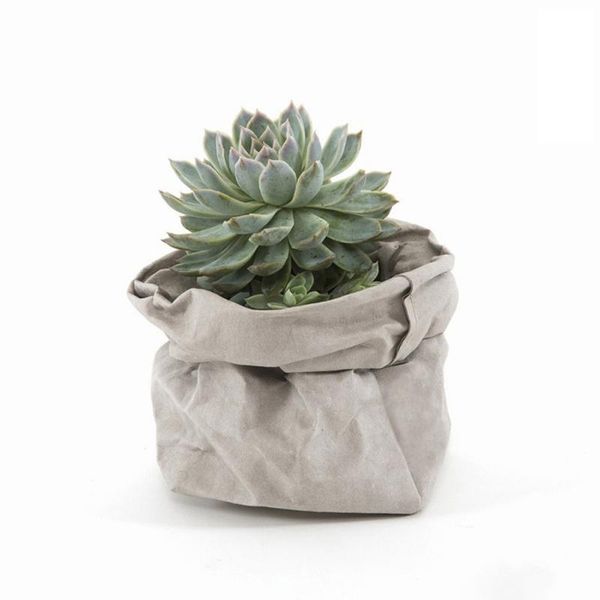 

storage bags succulents kraft paper flower pot cover washable plants flowerpot bag children room sundries organizer pouch