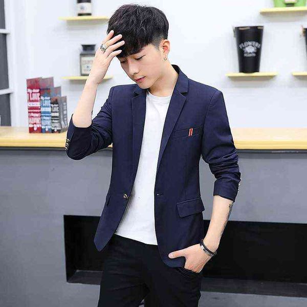 

luxury men's suits blazers spring and autumn coat slim small youth fashion solid color daily casual men's suit, White;black