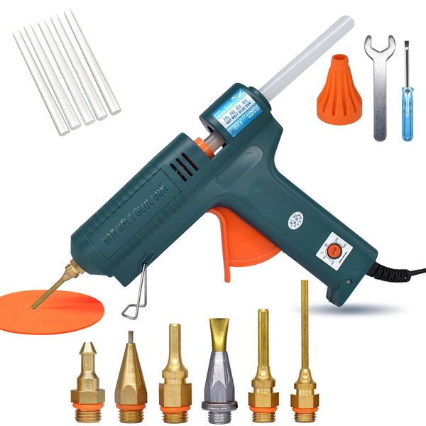 

150w melt glue gun temperature adjustment 140220 degrees celsius replaceable nozzle use 11mm glue stick for repair tool diy